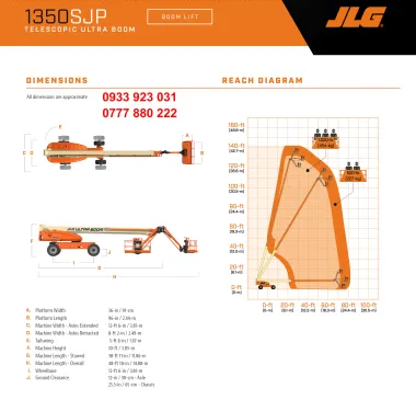 Xe nâng người JLG 1350SJP cao 43m