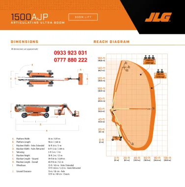 Xe nâng người JLG 1500AJP cao 46 mét