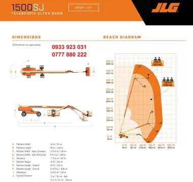 Thuê xe nâng người JLG 1500SJP cao 48 mét