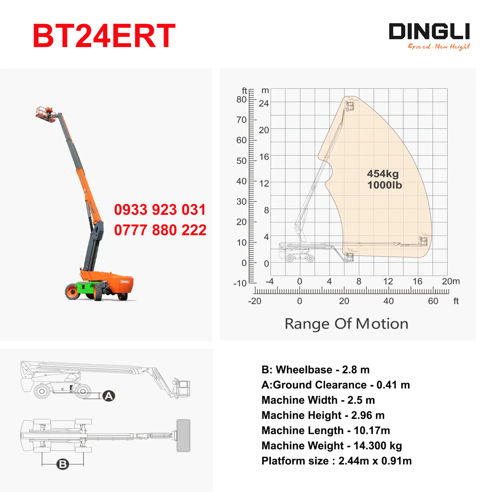 Dingli BT24ERT - Thông số kỹ thuật