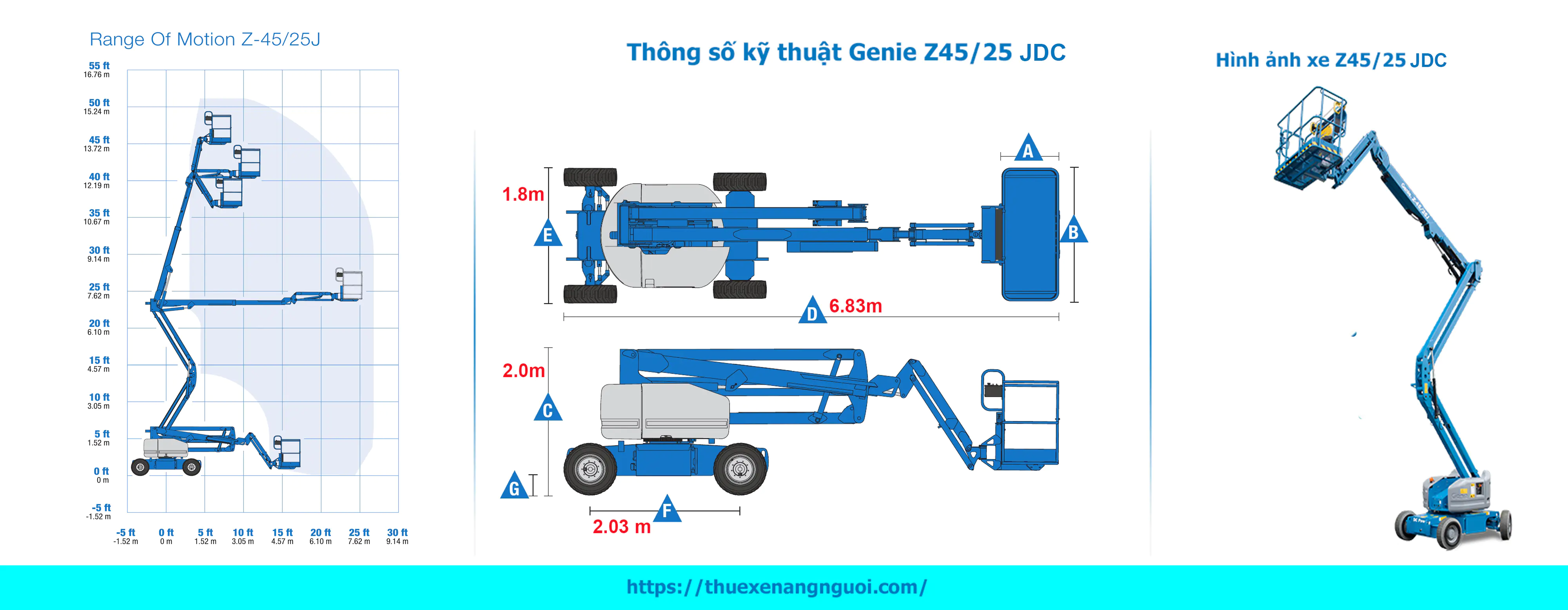 Xe nâng người điện Genie Z45/25 JDC 16 Mét