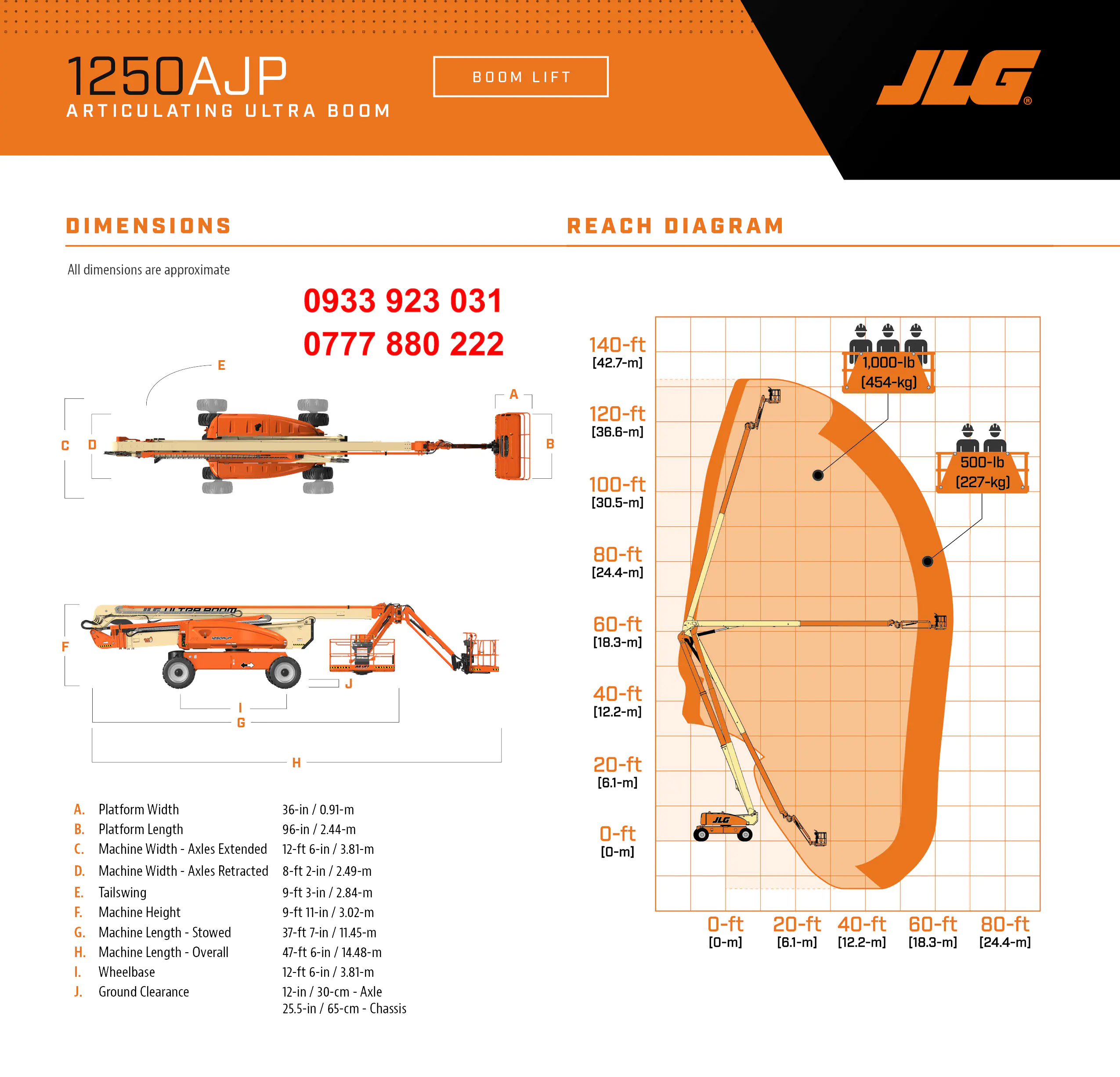 JLG 1250AJP-Specs