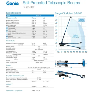 Thuê xe nâng người Genie S85XC 454kg