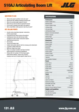 Xe nâng người cao 18 mét cần gấp JLG 510AJ