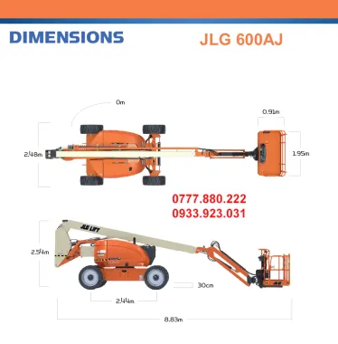 Thuê xe nâng người 20 mét JLG 600AJ 