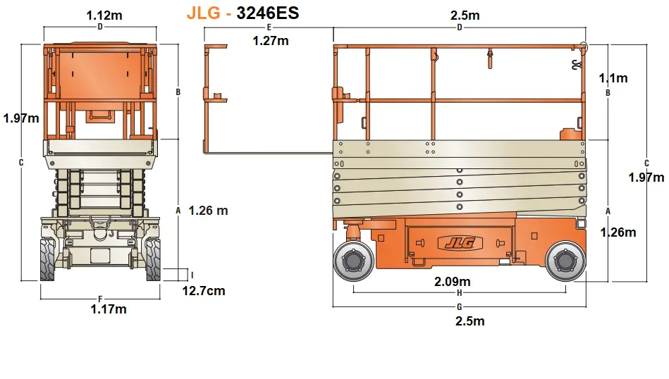 Th&ocirc;ng số xe JLG 3246ES